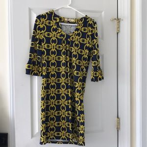 Navy and Gold Chain Dress